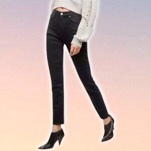 WILFRED X CITIZENS OF HUMANITY Nola Super High Rise Slim Jean Sz 25 Washed Black